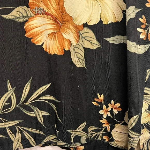 Tommy Bahama Mens Tropical tropical print silk button down shirt size XL - Picture 10 of 14